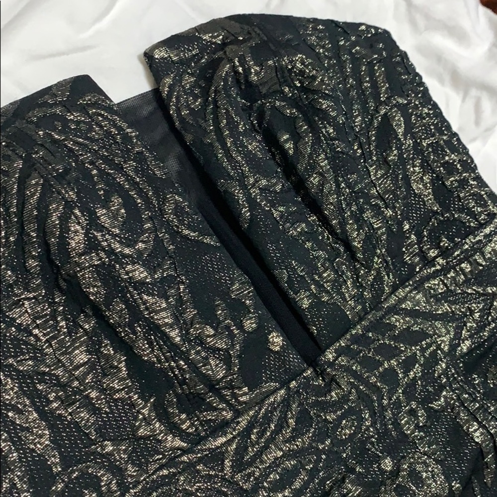 Express Strapless Jacquard Dress - black/gold